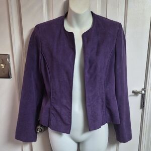 Dressbarn Women's Faux Suede Purple Blazer